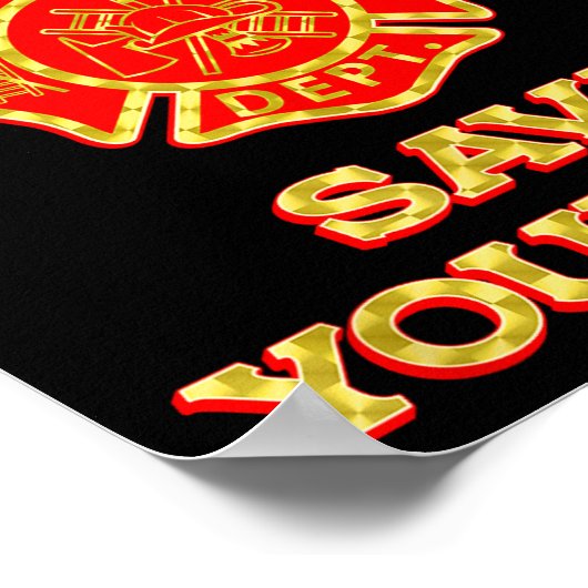 Retired Save Yourself Funny Fireman Retirement Vin ポスター (角)