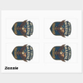 Retired Semper Fi Marine over eagle & flag 長方形シール (シート)