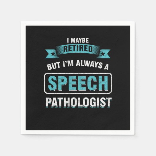 Retired SLP Speech Language Pathologist Therapist  スタンダードカクテルナプキン (正面)