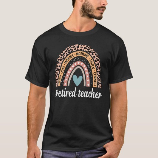 Retired Teacher 100th Day Of School Teacher Rainbo Tシャツ (正面)