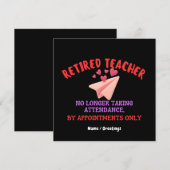 Retired Teacher By Appointments Only Groovy Heart  招待状 (正面/裏面)