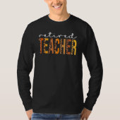 Retired Teacher Leopard Squad Cute Fall Autumn Tha Tシャツ (正面)