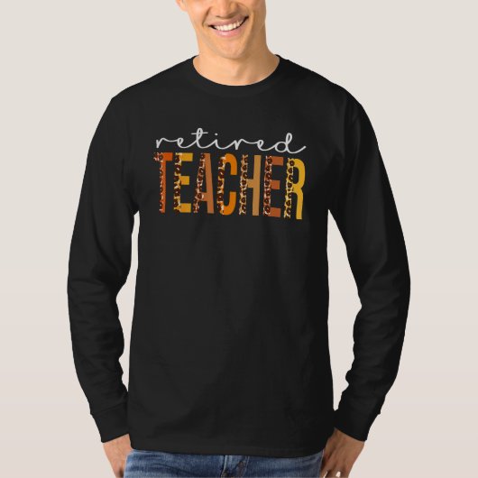 Retired Teacher Leopard Squad Cute Fall Autumn Tha Tシャツ (正面)