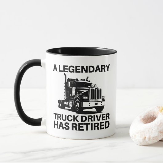 Retired Truck Driver Gift Legendary Trucker Retire マグカップ (ドーナツ)