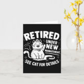 Retired Under New Management - Funny Cat Retiremen カード (黄色い花)