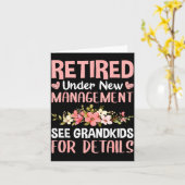 Retired Under New Management See Grandkids Funny R カード (黄色い花)