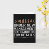Retired Under New Management See Grandkids Funny R カード (黄色い花)