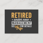 retired under new management see wife for details. 名刺 (正面)