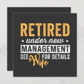 retired under new management see wife for details. 招待状 (正面/裏面)