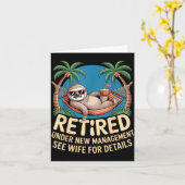 Retired Under New Management See Wife Funny Retire カード (黄色い花)