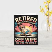 Retired Under New Management See Wife Funny Retire カード (黄色い花)