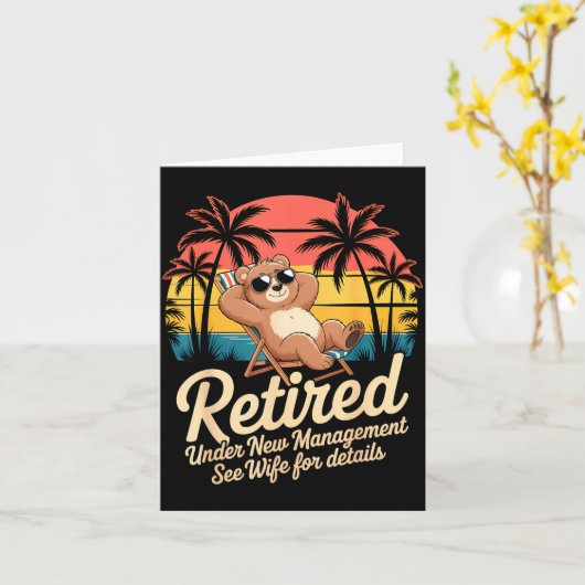 Retired Under New Management See Wife Funny Retire カード (黄色い花)
