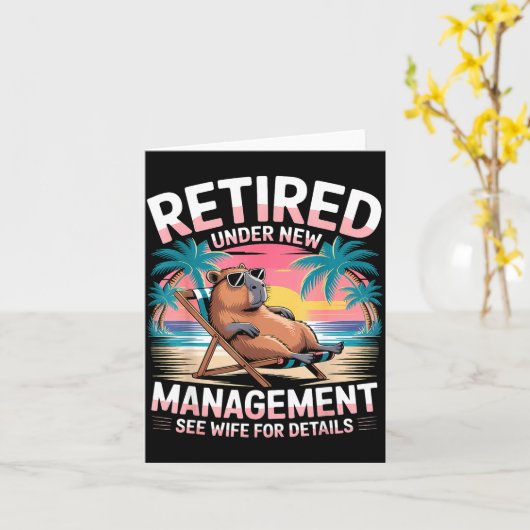 Retired Under New Management See Wife Funny Retire カード (黄色い花)