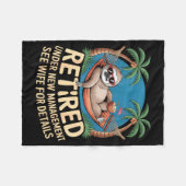 Retired Under New Management See Wife Funny Retire フリースブランケット (正面(横))