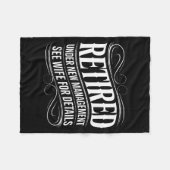 Retired Under New Management See Wife Funny Retire フリースブランケット (正面(横))