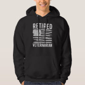 Retired Veterinarian Profession American Flag パーカ (正面)