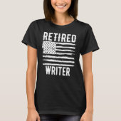Retired Writer Profession American Flag Tシャツ (正面)
