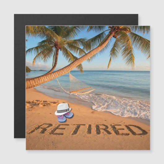 Retired Written in Sand Tropical Florida Beach (正面/裏面)