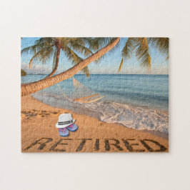 Retired Written in Sand Tropical Florida Beach ジグソーパズル