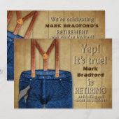 RETIREMENT – ブルージーンズとサスペンダー – 名前 (正面/裏面)