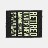 Retirement Art For Men Dad Husband Retired Retirem フリースブランケット (正面(横))