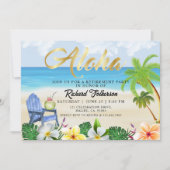 Retirement, Beach , Aloha, Out of Office 招待状 (正面)