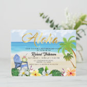 Retirement, Beach , Aloha, Out of Office 招待状 (スタンド正面)