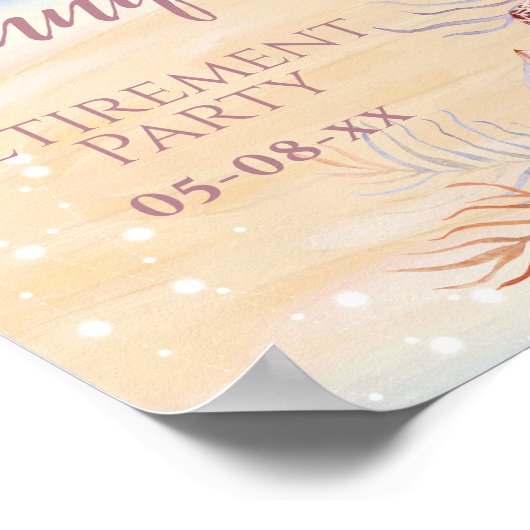 Retirement Beach Coastal Party Welcome ポスター (角)