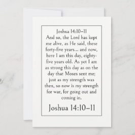 Retirement Bible Verse, Joshua 14:10-11, Scripture 招待状