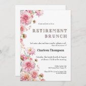 Retirement Brunch Invitation • Floral Farewell  招待状 (正面/裏面)