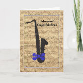 Retirement Card for Musician Notes and Sax カード (正面)