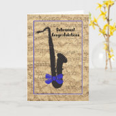 Retirement Card for Musician Notes and Sax カード (黄色い花)