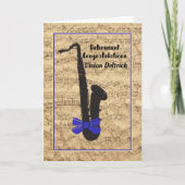 Retirement Card for Musician Notes and Sax カード (正面)