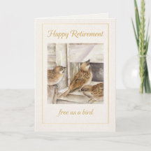 Retirement Card | Sparrow Art “Free as a Bird”