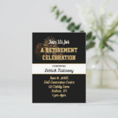 Retirement Celebration Party Invite Postcard ポストカード (スタンド正面)