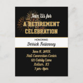 Retirement Celebration Party Invite Postcard ポストカード (正面)