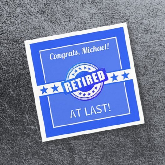 Retirement Congrats! personalized party スタンダードカクテルナプキン