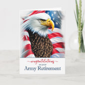Retirement Congratulations Eagle and American Flag カード (正面)
