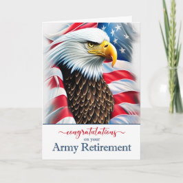 Retirement Congratulations Eagle and American Flag カード