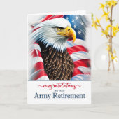 Retirement Congratulations Eagle and American Flag カード (黄色い花)