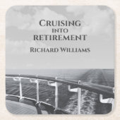 Retirement Cruising into Retirement Cruise Ship  スクエアペーパーコースター (正面)