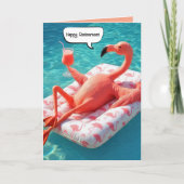 Retirement Flamingo Floating In a Pool カード (正面)