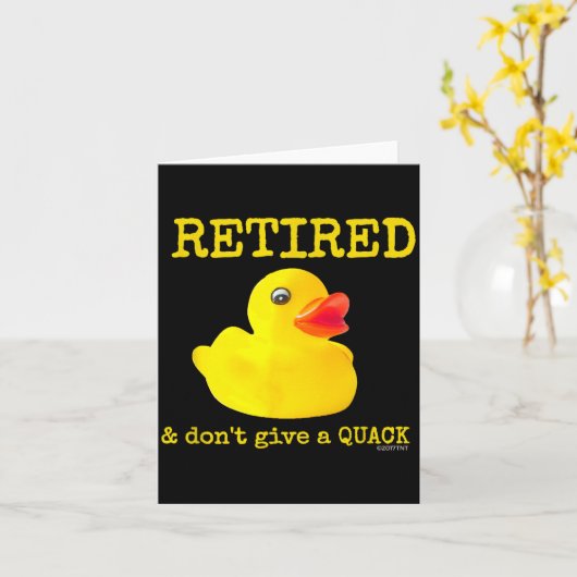 Retirement Funny Retired I Don't Give A Quack Rubb カード (黄色い花)