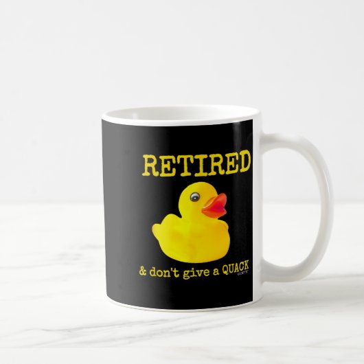 Retirement Funny Retired I Don't Give A Quack Rubb コーヒーマグカップ (右)
