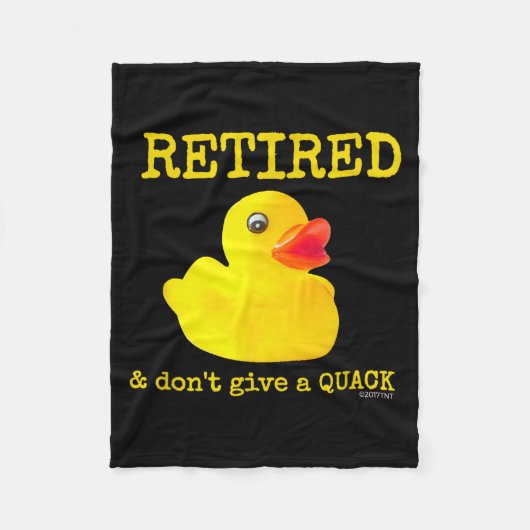 Retirement Funny Retired I Don't Give A Quack Rubb フリースブランケット (正面)