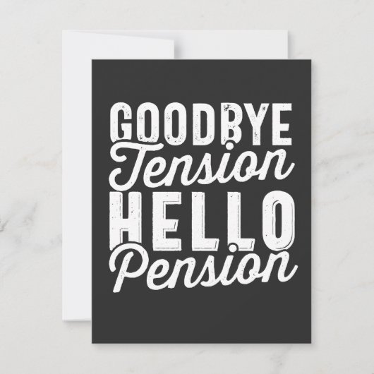 Retirement Gift, Goodbye Tension Hello Pension サンキューカード (正面)