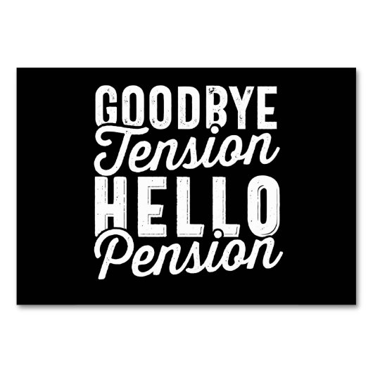 Retirement Gift, Goodbye Tension Hello Pension テーブルナンバー (正面)
