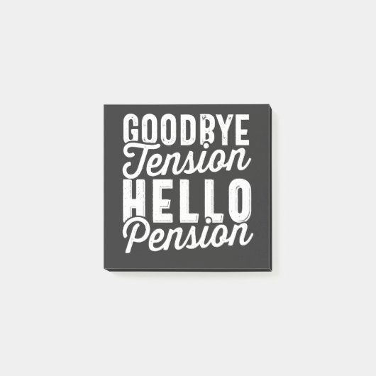 Retirement Gift, Goodbye Tension Hello Pension ポストイット (正面)