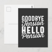 Retirement Gift, Goodbye Tension Hello Pension ポストカード (正面/裏面)