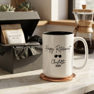 Retirement Gift – “The Adventure Begins” | Elegant ツートーンマグカップ
